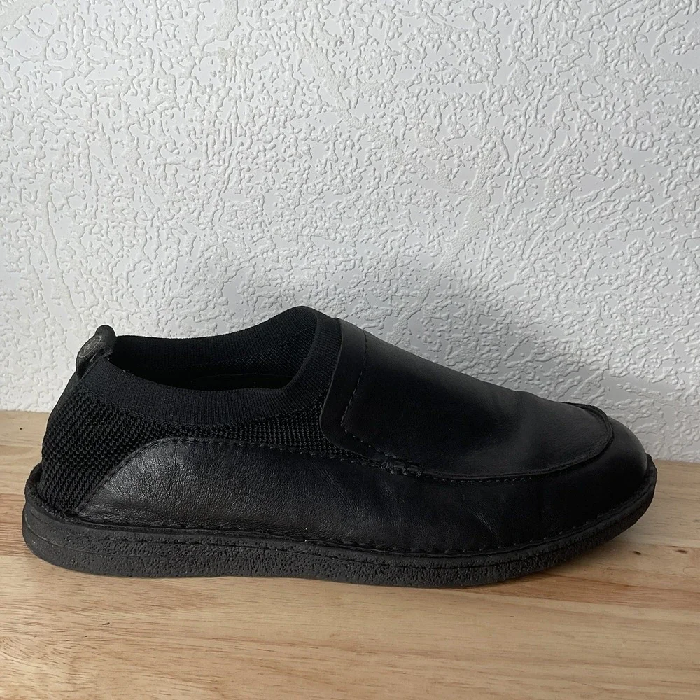 Born Samuel Men's black nubuck leather moc toe slip on loafer shoes size 10,5 M*